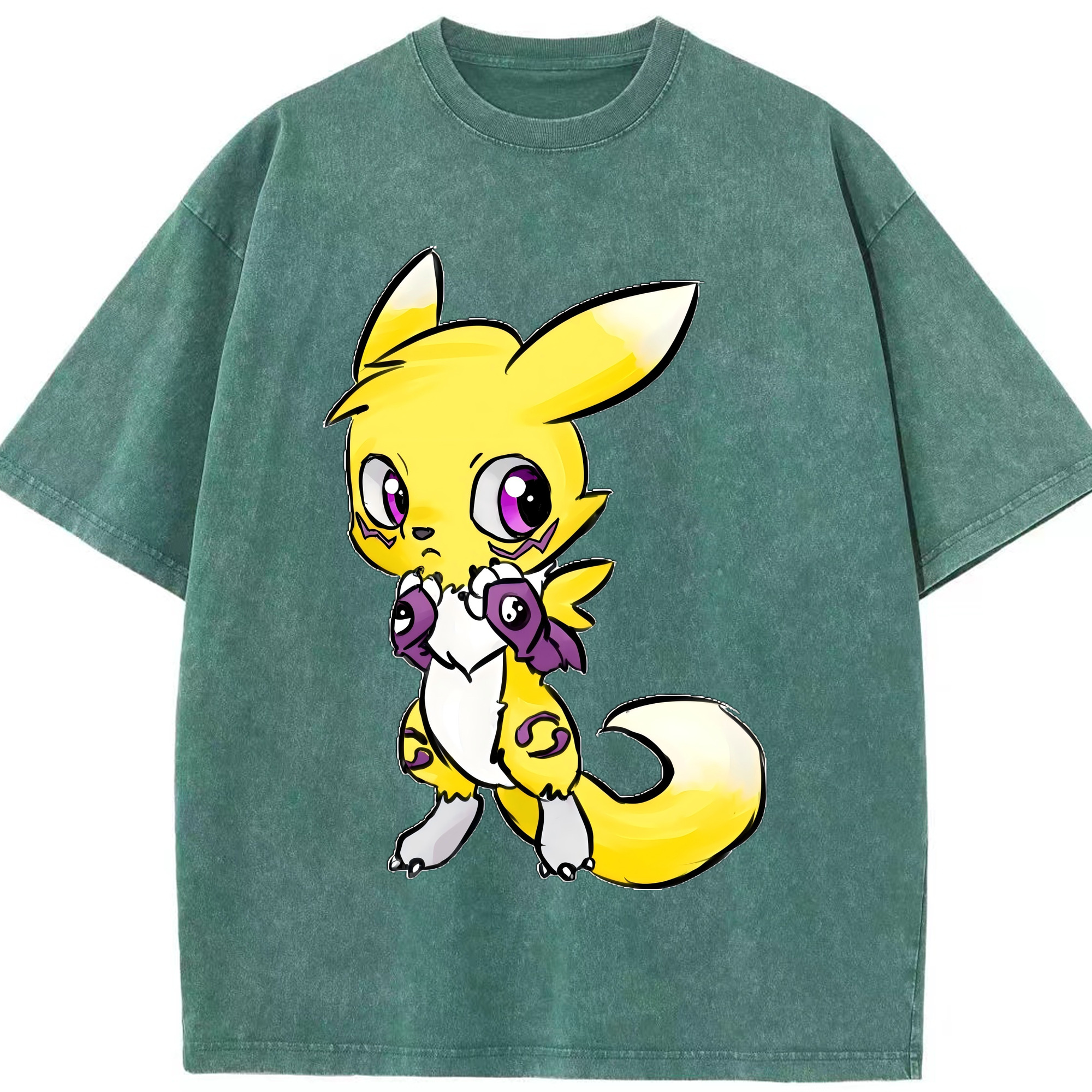 （画像用） Digimon デジタルモンスター/デジモン 綿100% ヴィンテージ風 半袖Tシャツ（フロントプリント）